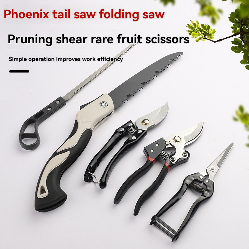Gardening Tools To Cut Branches - 접이식 톱이 포함된 정원용 전정가위 세트,