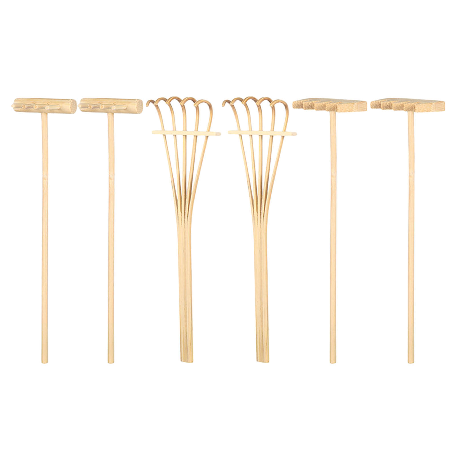 Gardening Tools And Accessories - 6Pcs 미니 모래 갈퀴 세트 대나무