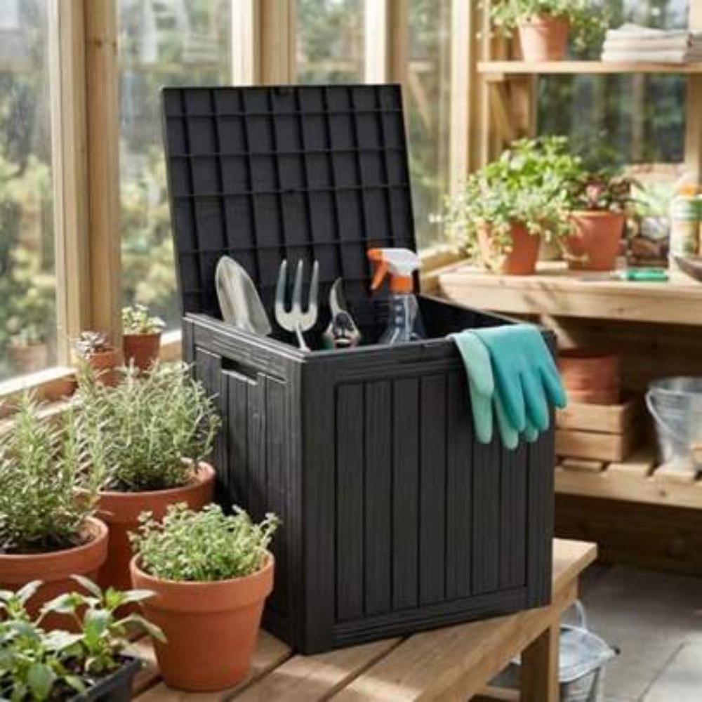 Gardening Tools And Accessories - 방수 레진 야외 보관함, 잠금 가능한