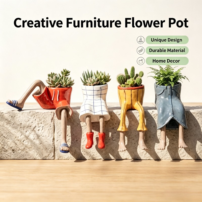 레진 소재의 다리 모양 화분, 귀여운 스커트 바지 모양 - Gardening Tools Cute 리뷰 및 가격