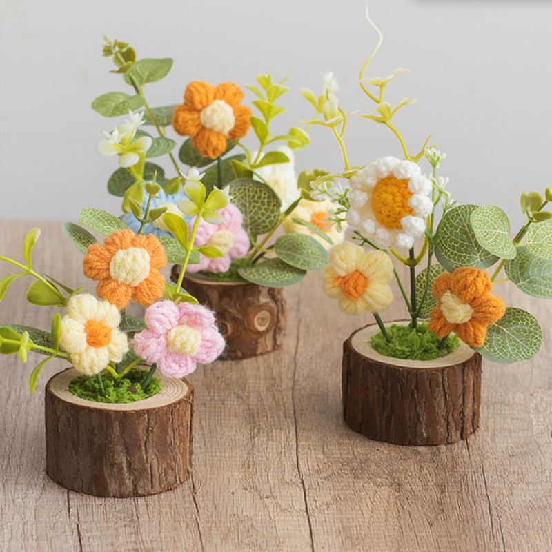 1개입 크로셰 꽃 귀여운 뜨개질 꽃 화분 졸업 선물 손 - Gardening Tools Cute 리뷰 및 가격
