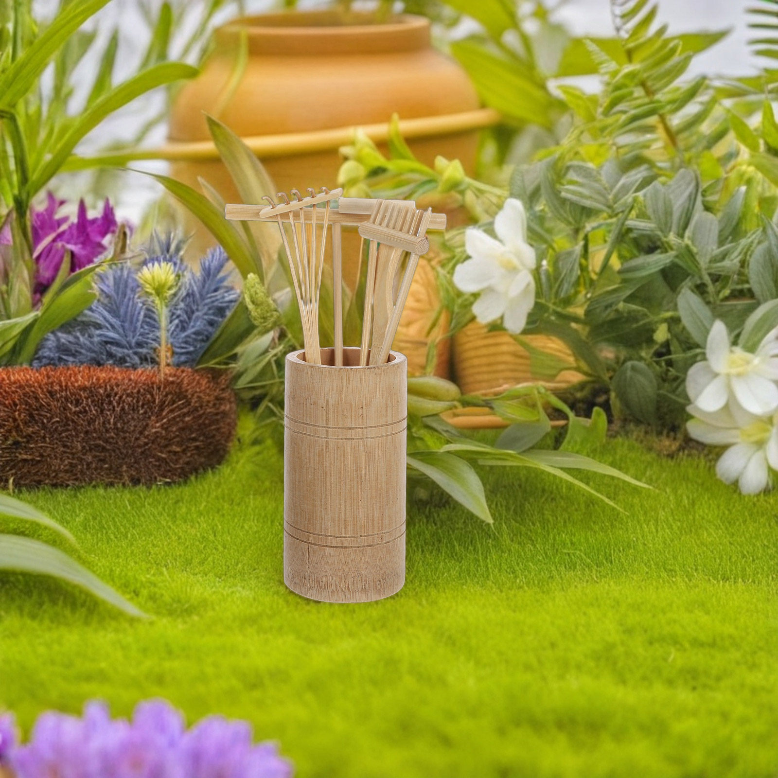 일본식 젠 가든 레이크 세트 1세트, 대나무 미니 모래 - Gardening Tools And Accessories 리뷰 및 가격