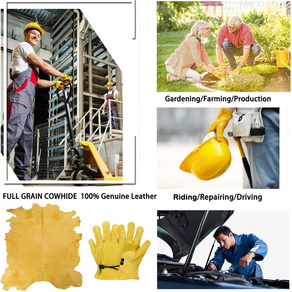 가죽 장갑 남성 작업용 장갑 부드러운 소가죽 운전자 사 - Gardening Tools Gloves 리뷰 및 가격
