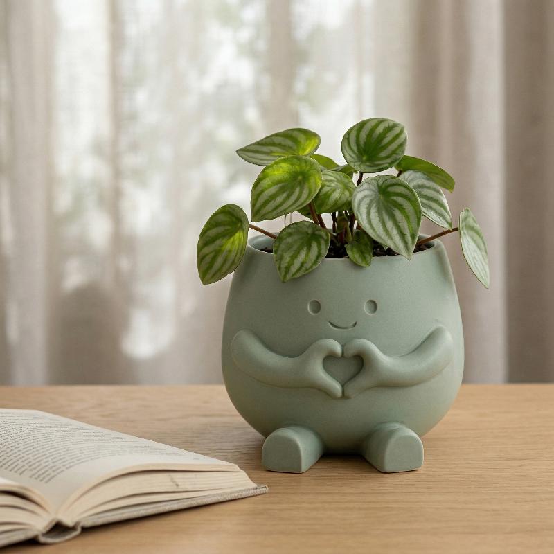 독특한 좌식 의자 모양 꽃병 귀여운 레진 헤드 화분 내 - Gardening Tools Cute 리뷰 및 가격