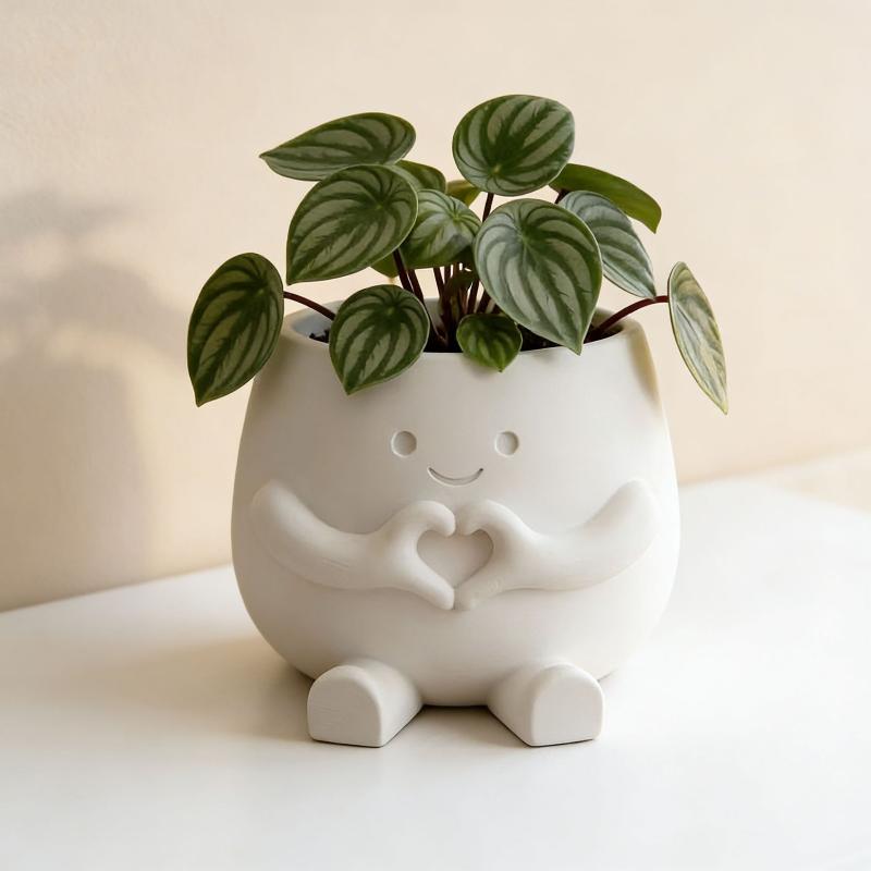 독특한 좌식 의자 모양 꽃병 귀여운 레진 헤드 화분 내 - Gardening Tools Cute 리뷰 및 가격