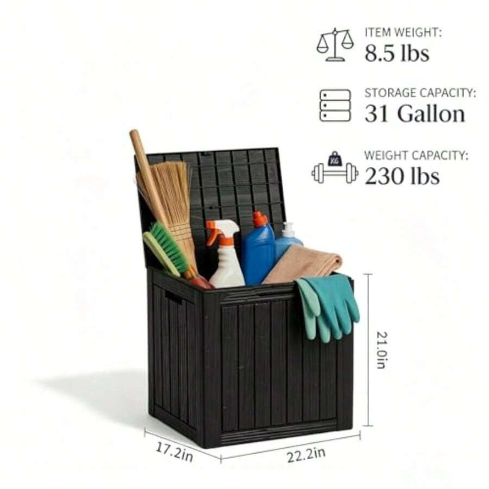 방수 레진 야외 보관함, 잠금 가능한 뚜껑 포함, 파티 - Gardening Tools And Accessories 리뷰 및 가격