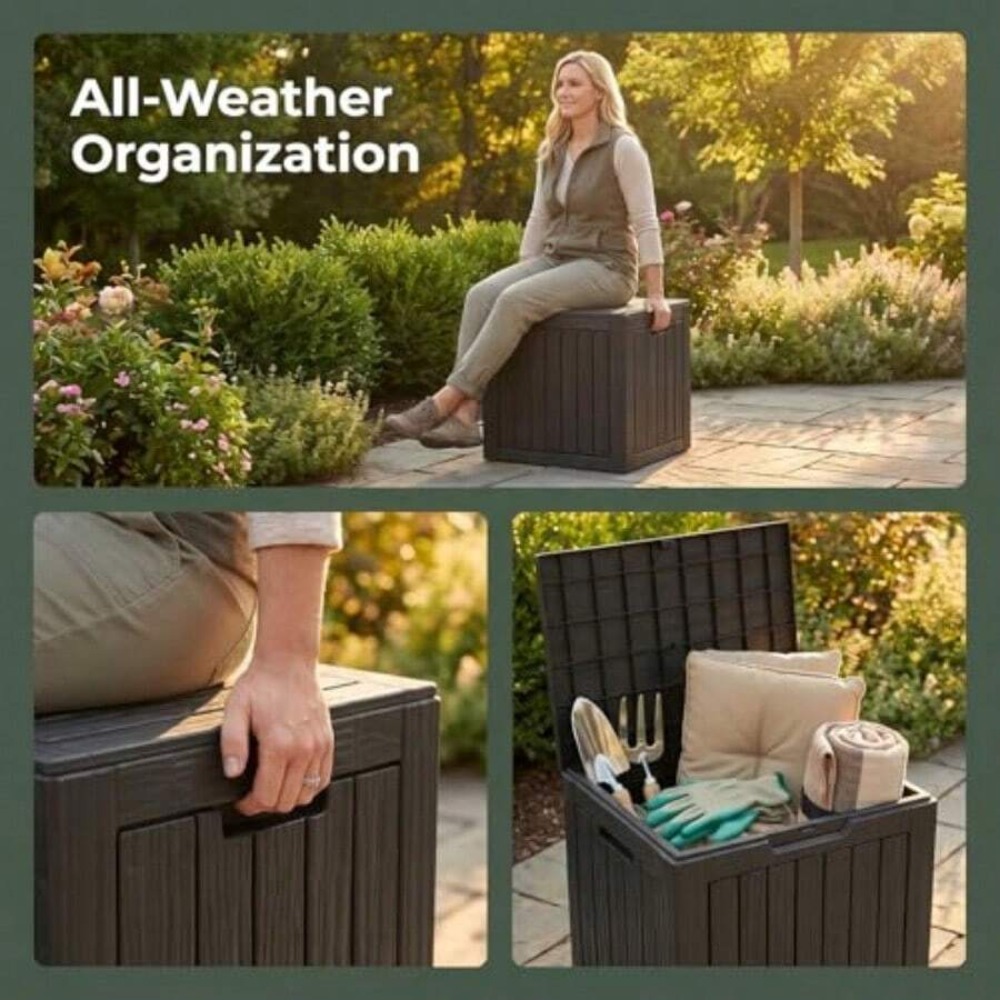 방수 레진 야외 보관함, 잠금 가능한 뚜껑 포함, 파티 - Gardening Tools And Accessories 리뷰 및 가격