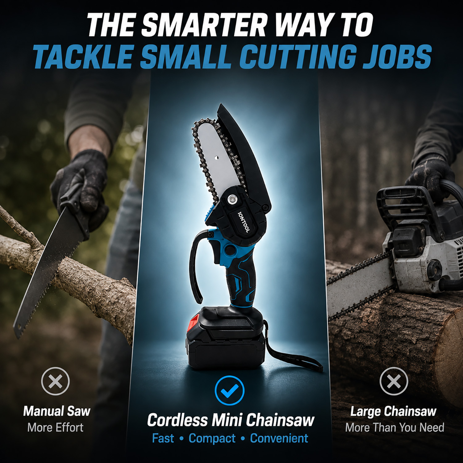 IONTOOL 휴대용 무선 미니 체인톱 4인치 농장 가 - Gardening Tools To Cut Branches 리뷰 및 가격