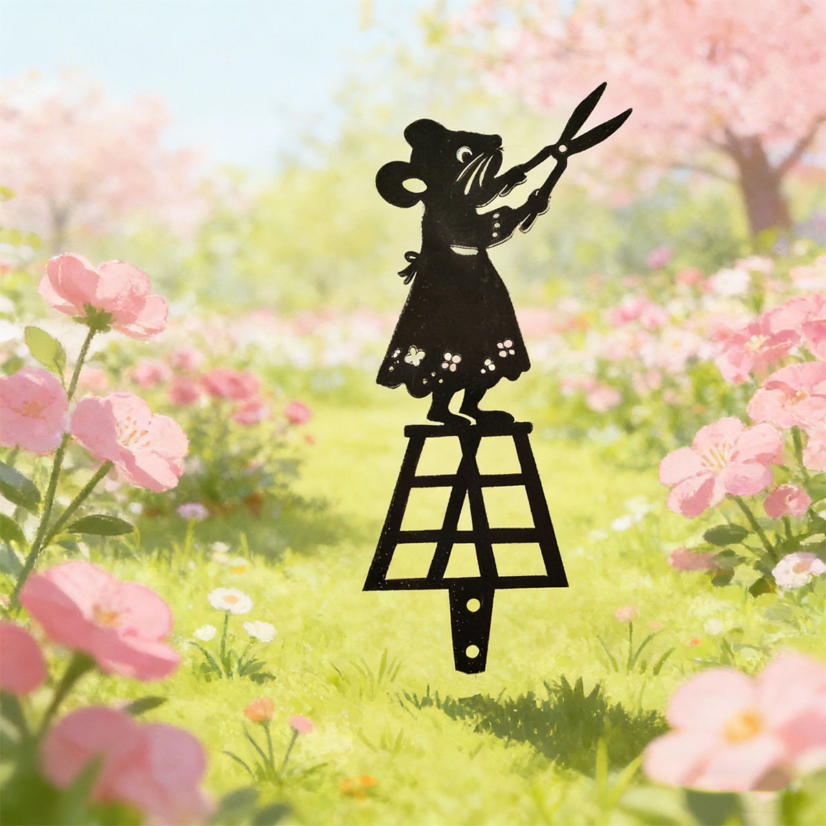 검은색 실루엣 라인 금속 정원 기둥, 가위가 있는 쥐  - Gardening Tools Combo 리뷰 및 가격