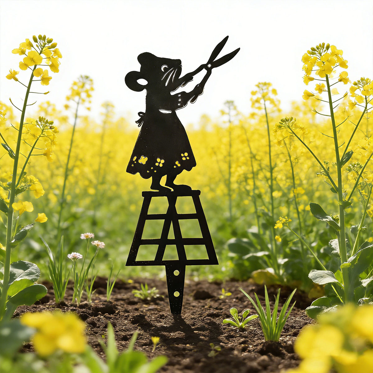 검은색 실루엣 라인 금속 정원 기둥, 가위가 있는 쥐  - Gardening Tools Combo 리뷰 및 가격