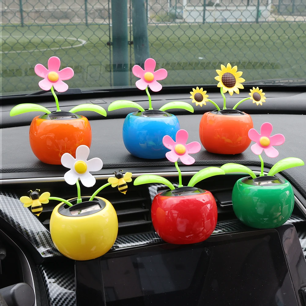 자동차 장식 태양 광 발전 춤 흔들리는 머리 만화 태양 - Gardening Tools Cute 리뷰 및 가격