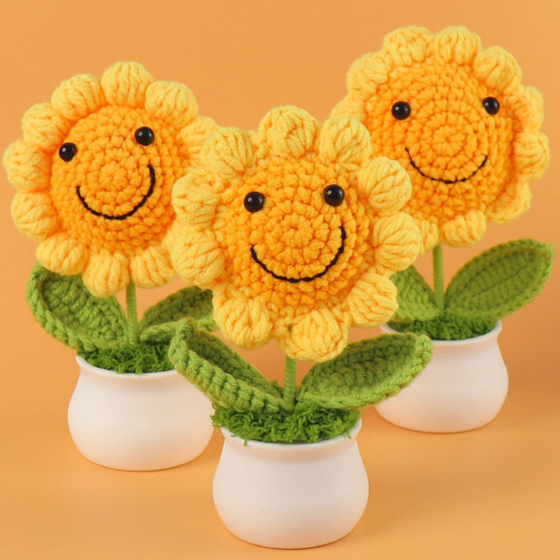 1PCS 크리 에이 티브 인공 꽃 귀여운 크로 셰 뜨개 - Gardening Tools Cute 리뷰 및 가격