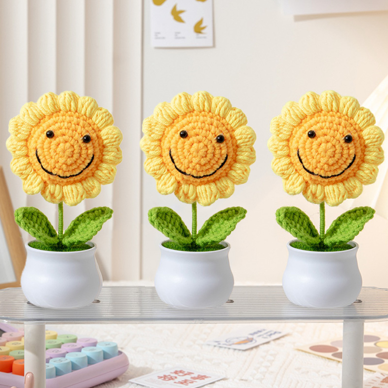 1PCS 크리 에이 티브 인공 꽃 귀여운 크로 셰 뜨개 - Gardening Tools Cute 리뷰 및 가격