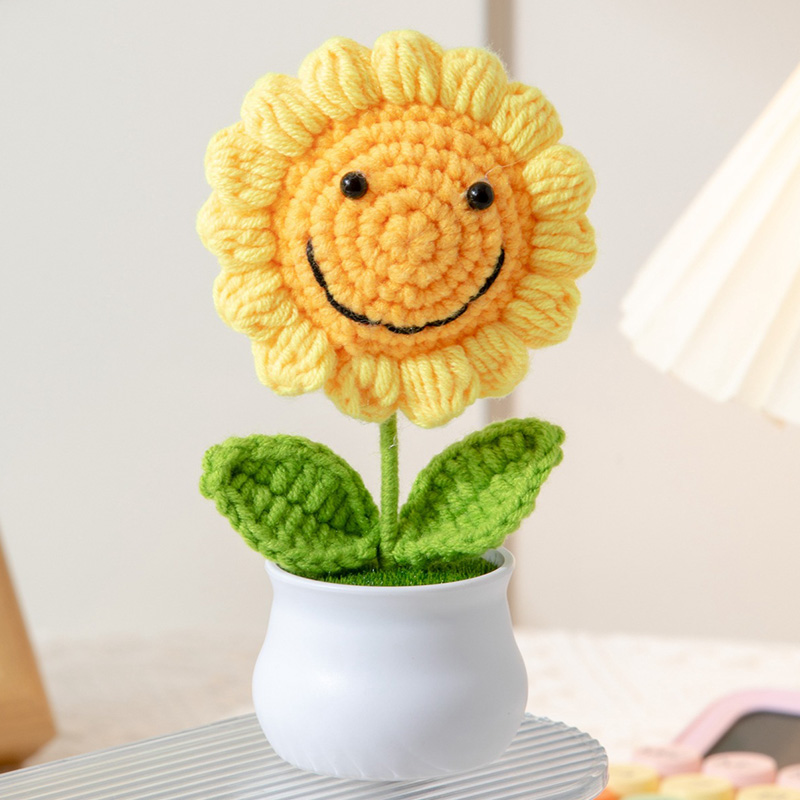 1PCS 크리 에이 티브 인공 꽃 귀여운 크로 셰 뜨개 - Gardening Tools Cute 리뷰 및 가격