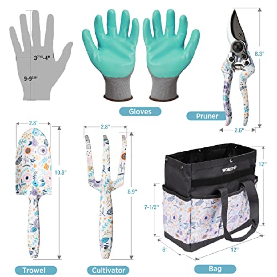 5PCS 정원 도구 세트, 가방이 포함된 알루미늄 헤비 - Gardening Tools Gift Set 리뷰 및 가격